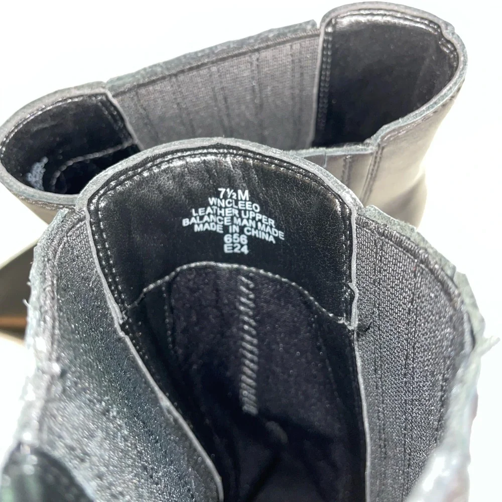 Nine West Black Leather Ankle Boots New Without Box - Picture 4 of 7